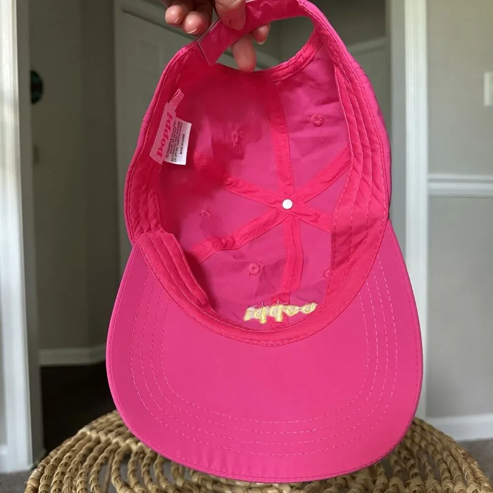 Authentic Poppi Soda Baseball Cap In Pink & Yellow NWOT Rare Merch